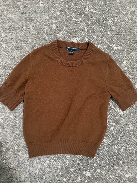 French Connection Sweaters - French Connection Brown Short Sleeve Crewneck Knit Sweater Top XS